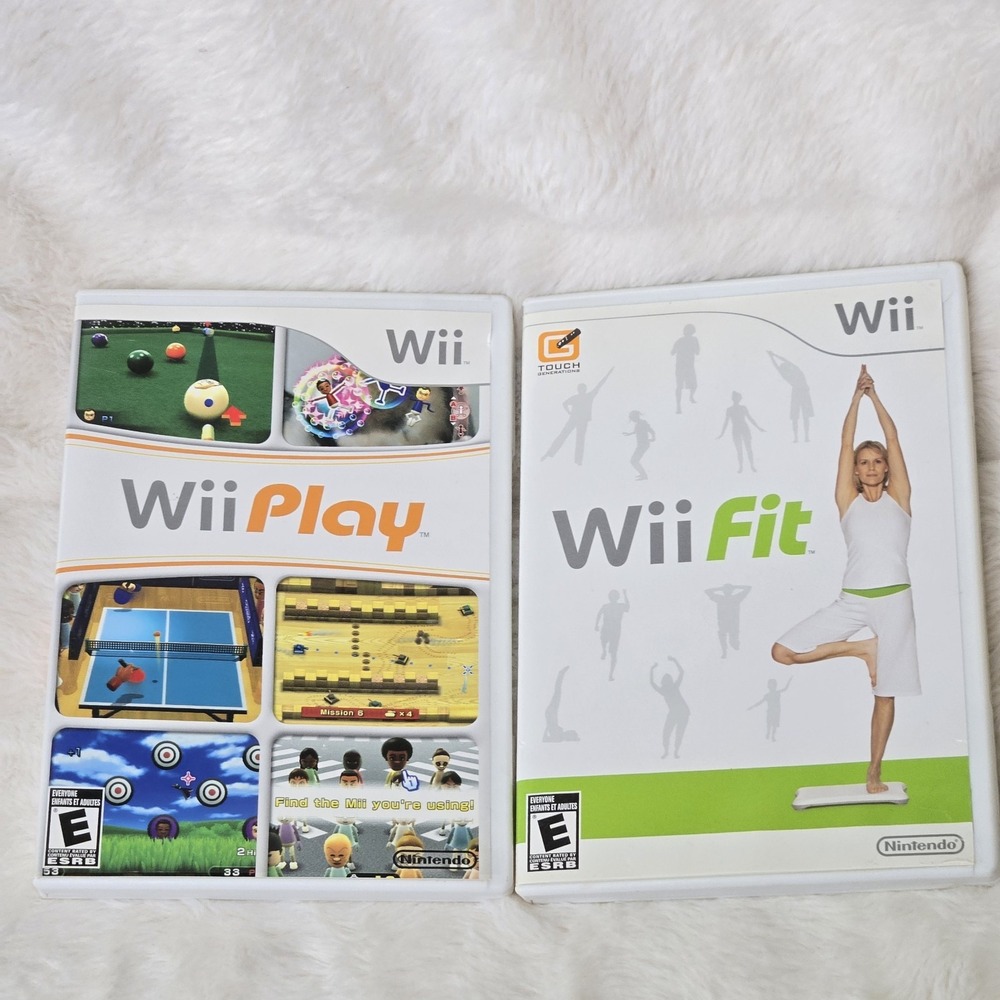 Wii Play & Wii Fit Nintendo Wii Complete in Box CIB Tested‎